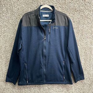 Orvis Jacket Men’s XL Bonded Mesh Blue and Gray Fleece Lined Zip Up